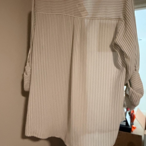 Express Gray and White Striped Shirt - Picture 5 of 6
